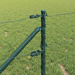 vidaXL Εξαγωνική Φράχτη με Στύλο 100 x 0,8 μ PVC-Επικαλυμμένο Ατσάλι