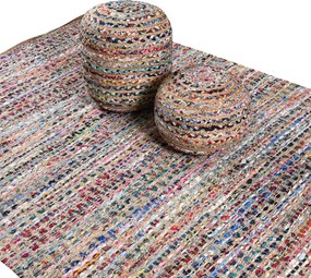 Πουφ (Φ40x20) Pol Rugs & Mats Jute Chindi