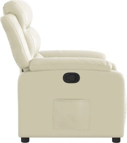 vidaXL Πολυθρόνα Ανακλινόμενη Κρεμ από Συνθετικό Δέρμα
