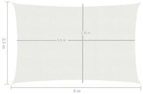 Πανί Σκίασης Λευκό 2,5 x 4 μ. από HDPE 160 γρ./μ² - Λευκό