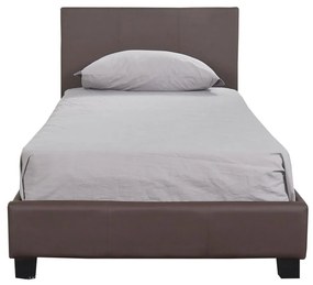 Κρεβάτι ArteLibre AZALEA Σκούρο Καφέ PU 213x101x88cm (Στρώμα 90x200cm)-14320001