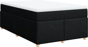 vidaXL Κρεβάτι Boxspring με Στρώμα Μαύρο 120x200 εκ. Υφασμάτινο