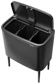 Κάδος Brabantia Bo Touch 1008857, 3x11 l, Ομαλό και αθόρυβο άνοιγμα, Μεγάλο άνοιγμα, Σκούρο γκρι