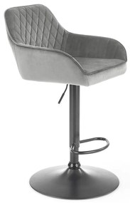 Σκαμπό μπαρ Houston 972, Γκρι, 92x55x55cm, 10 kg, Ταπισερί, Μεταλλικά | Epipla1.gr