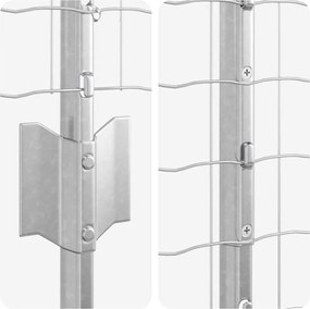 vidaXL Τεντώτο με στήριγμα Ασημί 1 x 25 m Ατσάλι