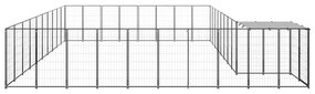 vidaXL Σπιτάκι Σκύλου Μαύρο 25,41 μ² Ατσάλινο