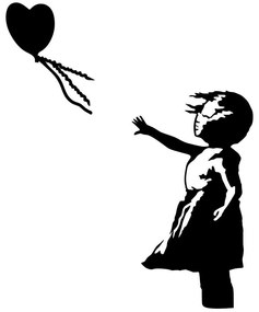 Διακοσμητικό Τοίχου Banksy 891TNL2304 105x85cm Black Wallity Μέταλλο