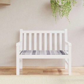vidaXL Μαξιλάρι για Παγκάκι Κήπου Γκρι Καρό 120x50x4 εκ. Υφασμάτινο
