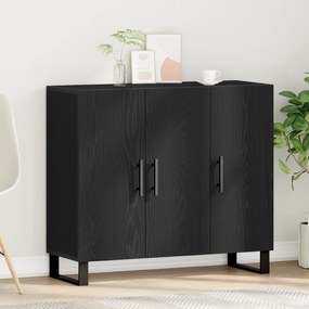vidaXL Μπουφές με 3 Πόρτες Μαύρη Βελανιδιά 90x34x80 εκ Επεξεργασμένο Ξύλο
