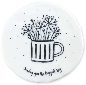 Σουβέρ Sending You Hug EI0190 9,8x0,8x9,7cm White-Black Πορσελάνη