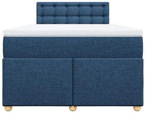 vidaXL Κρεβάτι Boxspring με Στρώμα Μπλε 120x200 εκ. Υφασμάτινο