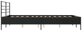 vidaXL Πλαίσιο Κρεβατιού Μαύρο 160 x 200 εκ. Επεξ. Ξύλο &amp; Μέταλλο