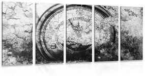 Ρολόι αντίκα 5 τμημάτων εικόνας σε ασπρόμαυρο - 200x100