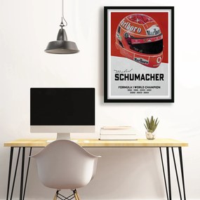 Πόστερ &amp; Κάδρο Retro Schumacher F041 40x50cm Μαύρο Ξύλινο Κάδρο (με πόστερ)