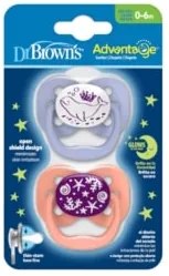 DR. BROWN'S Πιπίλα νυχτός Advantage κορίτσι, επίπεδο 1, 0-6 μηνών (2 τεμ.) PA 12003