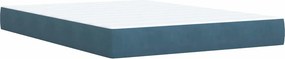 vidaXL Κρεβάτι box spring με στρώμα Μπλε 140 x 200 cm Βελούδο