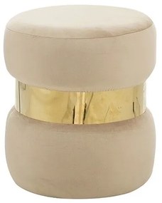 LINDA/R ΣΚΑΜΠΟ BEIGE VELVET ΥΦΑΣΜΑ Φ.37Χ43εκ.