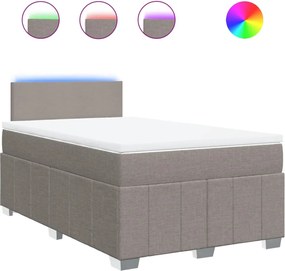 vidaXL Κρεβάτι Boxspring με Στρώμα Taupe 120x190 εκ. Υφασμάτινο