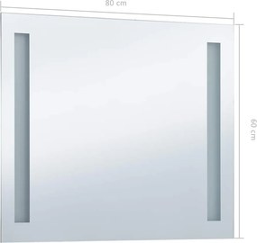 vidaXL Καθρέφτης Μπάνιου Τοίχου με LED 80 x 60 εκ.