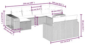 vidaXL Σετ Καναπέ Κήπου 10 τεμ. Μπεζ Συνθετικό Ρατάν με Μαξιλάρια