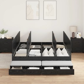 vidaXL Κρεβάτι Αποθήκευσης Μαύρο Δρυς 150x200 εκ