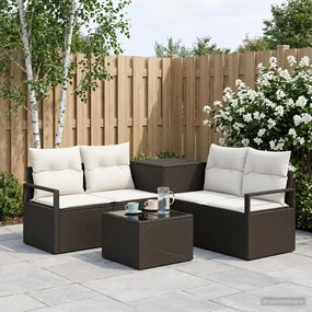 vidaXL Σετ Καναπέ 6 τμχ. Μαύρο και Κρεμ Λευκό 55 x 55 x 37 εκ