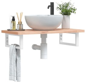 vidaXL Βραχίονες Ραφιών για Νιπτήρα Ορθ. 2 Τεμ. Λευκοί Χάλυβας