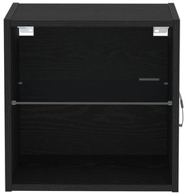 vidaXL Πλωτό ράφι με ράφι Μαύρο 40 x 28.5 x 40 εκ Επεξεργασμένο ξύλο