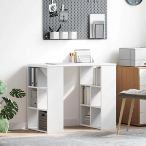 vidaXL Γραφείο με ράφι Λευκό 90 x 50 x 75 εκ. Επεξεργασμένο ξύλο