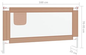 Μπάρα Κρεβατιού Προστατευτική Taupe 160 x 25 εκ. Υφασμάτινη - Μπεζ-Γκρι