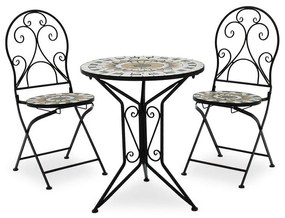 Mosaic dining set set 3pcs metal black