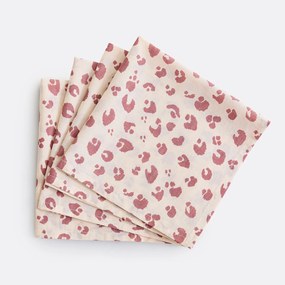 Σετ 4 πετσέτες φαγητού από βαμβακερό ύφασμα με μοτίβο, LEAN