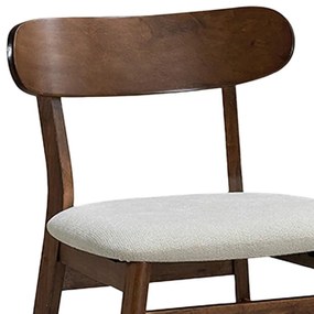 Καρέκλα Cairo rubberwood σε καρυδί-εκρού απόχρωση 47x47x76εκ 2αδα 47x47x76 εκ.