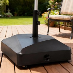 Βάση ομπρέλας, βάση ομπρέλας, θήκη ομπρέλας, 54,5 x 54,5 x 46,5 cm, μαύρο