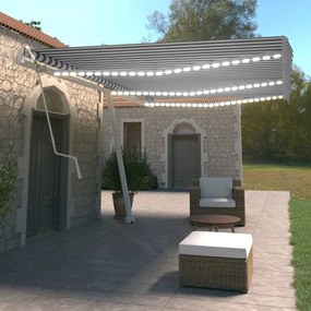 vidaXL Τέντα Αυτόματη με LED &amp; Αισθ. Ανέμου Μπλε/Λευκό 600x350 εκ.