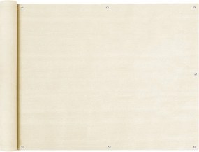 vidaXL Διαχωριστικό Βεράντας Κρεμ 90 x 600 εκ. από HDPE