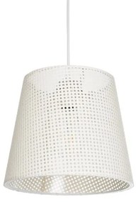 CONEY 203-0071 Μοντέρνο Κρεμαστό Φωτιστικό Καπέλο Μονόφωτο 1 x E27 IP20 Mπεζ Διάτρητο Ύφασμα-Μ26 x Π26 x Υ25cm Globostar-203-007 203-0071
