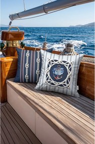 Stewehome Σετ 4 μαξιλάρια και 1 ράνερ τραπεζιού με σχέδιο θαλασσινό 43x43 cm