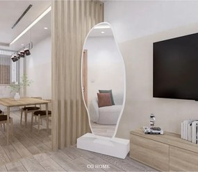Stewehome Ασύμμετρος καθρέφτης δαπέδου με MDF πλαίσιο για μοντέρνα αισθητική