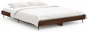 vidaXL Πλαίσιο Κρεβατιού Καφέ Δρυς 135x190 εκ. Επεξεργασμένο Ξύλο