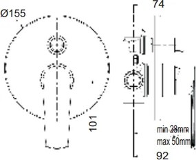 Eurorama Klint 142030 Chrome - Μίκτης εντοιχισμού 2 εξόδων