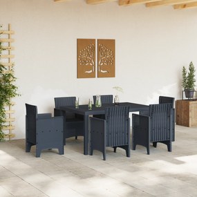 vidaXL Τραπέζι Κήπου Ανθρακί 150x100x73 εκ. Πολυ Ράτταν