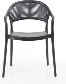 Πολυθρόνα Paros pp σε μαύρη απόχρωση 57x50x80