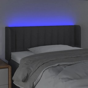 vidaXL Κεφαλάρι Κρεβατιού LED Σκούρο Γκρι 93x16x78/88 εκ. Υφασμάτινο