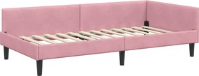 vidaXL Κρεβάτι Γωνίας Ροζ 90 x 190 cm Βελούδο
