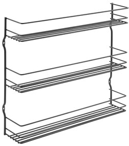 Metaltex Ράφι Μπαχαρικών Pepito Επιτοίχιο 3 Επιπέδων Μαύρο - Μαύρο