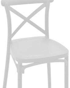 Σκαμπό μπαρ Crossie pp λευκό 44x39x103εκ 44x44x113 εκ.
