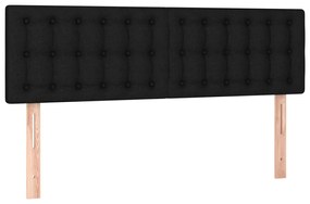 vidaXL Κρεβάτι Boxspring με Στρώμα &amp; LED Μαύρο 140x190 εκ. Υφασμάτινο