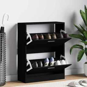 vidaXL Παπουτσοθήκη Μαύρη 63x24x81 εκ. από Επεξεργασμένο Ξύλο