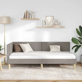 vidaXL Κρεβάτι Γωνίας Taupe 90 x 200 cm Ύφασμα